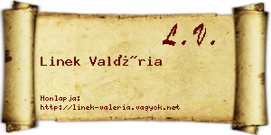 Linek Valéria névjegykártya
